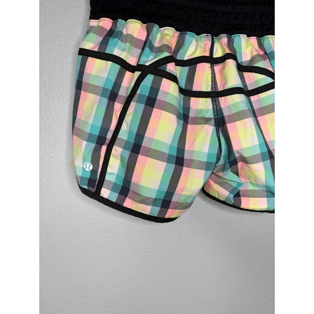 Lululemon Run: Speed Short *2-way Stretch Wee Wheezy Check Bleached Coral Size 6